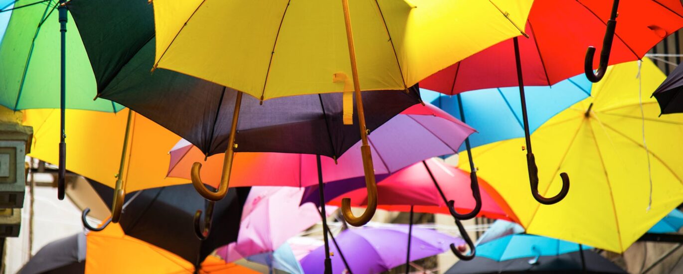assorted colors umbrella