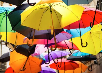 assorted colors umbrella